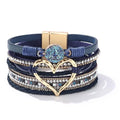 Long tiantian Boho Leather Wrap Bracelets Gifts Trendy Stuff Layered Bangles Bracelets for Women Modern Stackable Infinity Bracelets Bohemian Jewelry Gifts for Women Birthday Gifts - color: A2:Bangle Bracelets(blue)