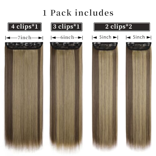 Hair Extensions Straight Clip in Hair Extensions Clip ins - Soft and Thick (20 Inches, 4Pcs, 22H10#) - color: 22H10#