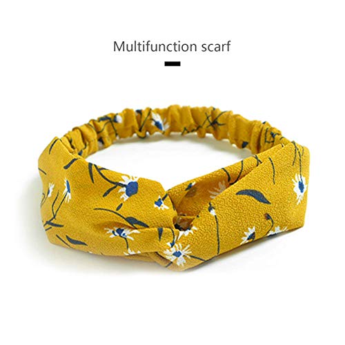 DRESHOW 10 Pack Boho Headbands for Women Girls Criss Cross Elastic Hair Band Twisted Head Wrap Floral Hair Accessories - color: 10 Pack Style a