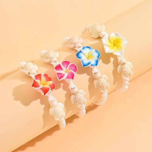 Long tiantian Gold Anklet Bracelet for Women Flower Anklet Summer Beach Vacation Jewelry Gift Boho Chic Foot Chain - color: red