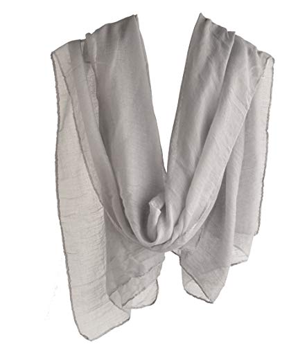 woogwin Women's Cotton Scarves Lady Light Soft Fashion Solid Scarf Wrap Shawl - color: Gray