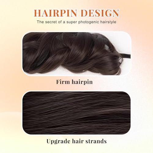 erioctry Hair Bun Maker Donut Shaped Hair Tool for Chignon Updo Lazy Hair Styling Accessory Dark Brown