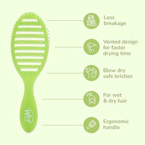 Wet Brush Speed Dry, Lime-A-Rita (Summer Quencher) - Vented Design & Soft HeatFlex Bristles Are Blow Dry Safe - Ergonomic Handle Manages Tangles - Pain-Free Hair Brush, Limited Edition - color: Summer Quencher Lime -A-Rita, size: 1 Count (Pack of 1)
