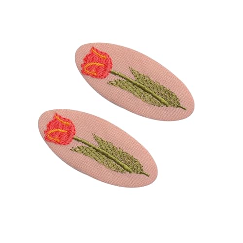 Set Of 2 Delicate Hand Embroidered Hair Clip Vintage Flower Zouju For Daughters Teens Women Girlfriends Wives Unique Hair Accessories (Pink hair clip) - color: Pink hair clip