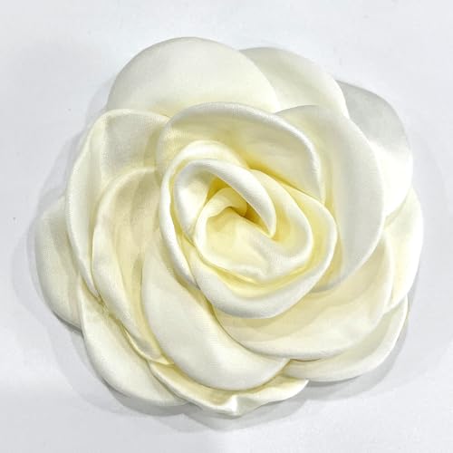 Sanrich Women's Brooches 4pcs Rose Flower Hair Clip Mexican Hair Flowers Clips Hairpin Brooch Tea Party Hats Headpieces (off white) - color: off white