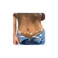 XZQTIVE Starfish Pearl Waist Chain Belts for Women Mermaids Seashell Pearl Belly Chain Gold Pirate Rave Festival Summer Bikini Beach Jewelry Accessories - style: Starfish-1