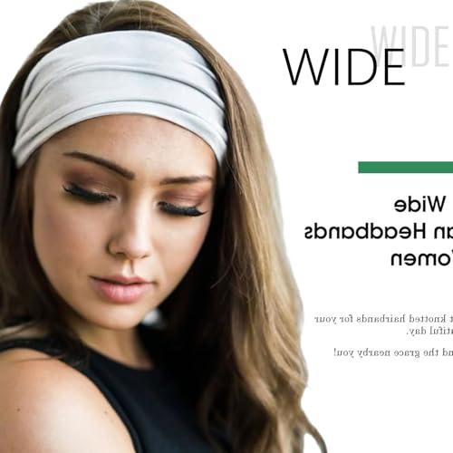 IVARYSS Wide Headbands for Women, Solid Knotted Head Wraps Turbans, Large African Style Head Bands Hair Accessories, 6 Pack - color: Solid Color