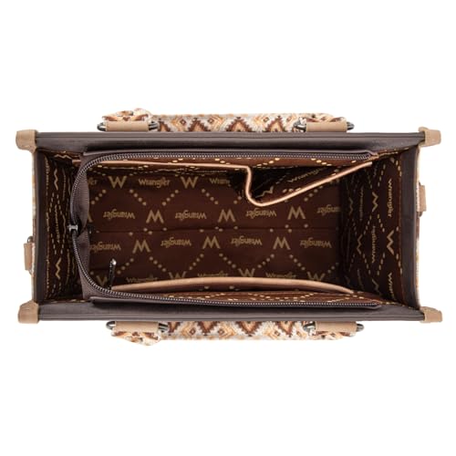 Montana West Wrangler Tote Bag for Women Aztec Western Retro Purse Top Handle Handbags - color: B-aztec-coffee