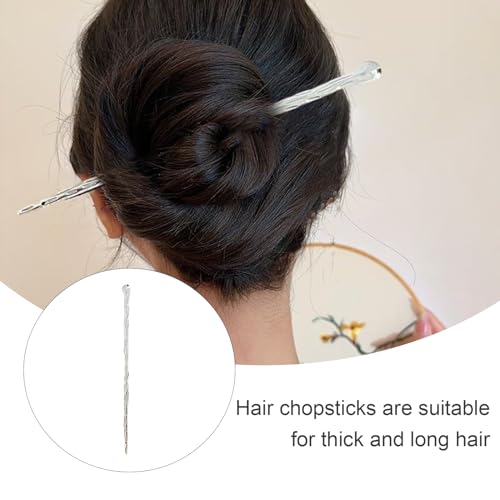 2PCS Alloy Hair Chopsticks Bun Chopsticks Hair Jewelry Abstract Minimalist Hair Chopsticks for Long Thick Hair