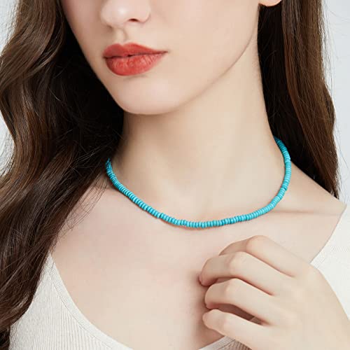 Beaded Choker Necklaces for Women 18k Gold Plated Dainty Gold Choker Necklaces for Women - style: turquoise beaded