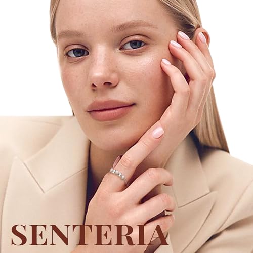 Senteria Anxiety Rings for Women Sterling Silver Rings Adjustable Stress Spinner Rings with Beads Fidget Rings for Anxiety Women - color: S925 ring-Style 2
