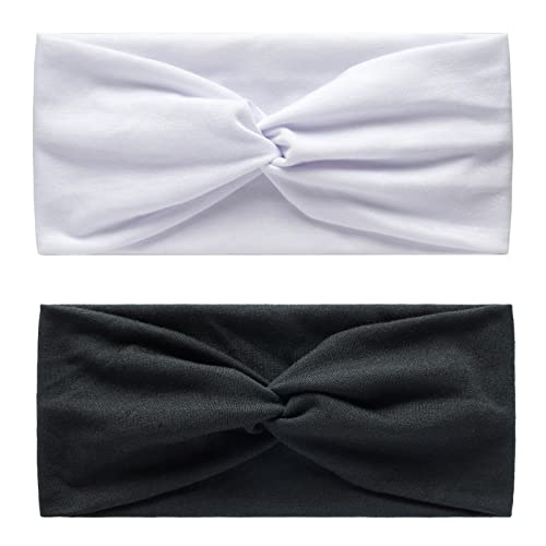 AQOKKA Elastic Knotted Headbands for Women Criss Cross Head Bands for Women's Hair Non Slip Boho Wrap Twisted Hair Accessories - color: 8 Pack Cross Ribbing Wide C