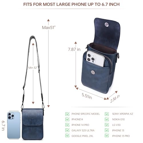 GEMIU Small Crossbody Bags for Women Cell Phone Purse Crossbody Wallet Purses with Card Slots - color: Blue