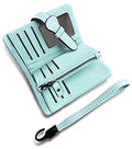 AOXONEL Women's Small Bifold Leather wallet Rfid blocking Ladies Wristlet with Card holder id window Coin Purse - color: Light Green3