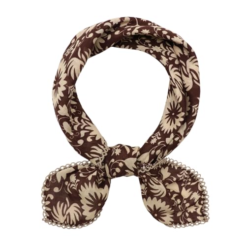 Large Cotton Bandanas for Women, 27 x 27 inch Hair Neck Scarf, Headband Square Scarf - color: Brown