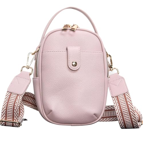 Vegan Leather Crossbody Bag for Women, Multi Compartment Lightweight Shoulder Purse, Casual Daily Crossbody Bag - color: Elephant Gray