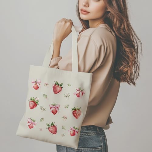 Aesthetic Tote Bag for Women | Medium Size with Inner Pocket | Stylish & Practical - color: Red
