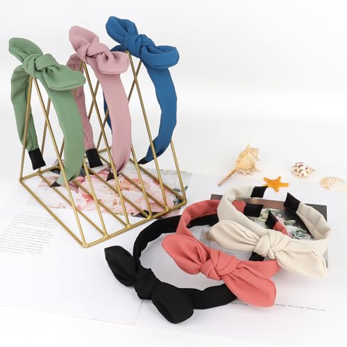 Jaciya Headbands for Girls Women Hair Accessories Thin Headband with Bow Knotted Head Band Bunny Ears Hairband - color: Color 1
