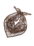 SweatyRocks Women's Floral Embroidery Lace Triangle Hair Scarf Headband Sheer Hair Bandana - color: Brown, size: One Size
