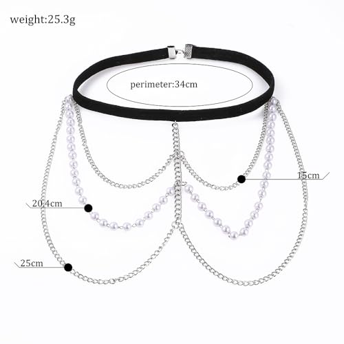 Snake Leg Chain for Women, Sexy Serpent Charm Thigh Garter, Summer Bikini Skirt Beach Party - style: F pearl silver