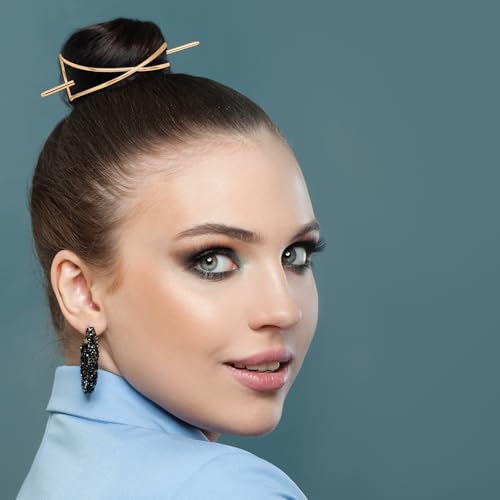 OIIKI X-Shaped Hair Stick, Bun Holder, Hair Cuff, Wedding Bun Cage, Vintage Hair Pins for Women (Gold, 1pcs)