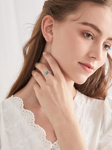 Custom4U Personalized 1-4 Birthstone Rings for Women Promise Rings for Her Sterling Silver Mothers Ring Customized Cubic Zirconia Stones Wedding/Valentine's Day/Mother's Day Jewelry Gift for Mom Wife - color: D-celtic Knot-silver