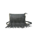 Solene Fringe Crossbody Shoulder Bag with Strap, Tassel Messenger bag, Country Style Western Fringe Purse for Women - color: Charcoal