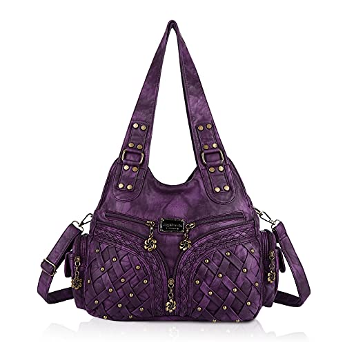 Angel Barcelo Purses for Women Large Shoulder Bag Soft Hobo Bags for Women - color: Fashion Purple