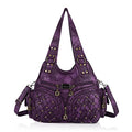 Angel Barcelo Purses for Women Large Shoulder Bag Soft Hobo Bags for Women - color: Fashion Purple