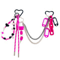 Hot Pink Keychain for Women, Bag Charm, Hand-Woven Nylon Rope Key Chain, Aesthetic Keychain, Bag Accessories Charms for Handbag, Backpack