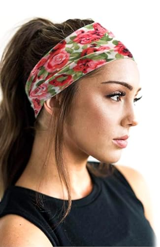 AKTVSHOW 12 Pack Boho Headbands - Wide Non-Slip Elastic Headbands, Trendy Hair Accessories for Women's Yoga, Workout, and Fashion - color: Women Headbands Set 4