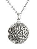 FashionJunkie4Life Sterling Silver Oval Locket Necklaces for Women, 18" Cable Chain - style: Celtic Knot