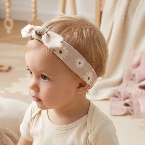 Baby Headbands Soft Stretchy Baby Girl Bows Newborn Infant Toddler Headwrap Hair Accessories - color: Coffee