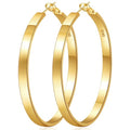 EXGOX Silver Hoop Earrings for Women - Sterling Silver & 14K Gold Plated - Hypoallergenic 925 Silver - Big Hoop Earrings (30/40/50/60/70mm) - color: 4MM Wide-Gold 50mm