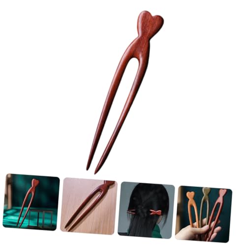 FOMIYES Wooden Hair Stick Double Prong Vintage Hairpin for Women Lightweight Natural Wood Hair Fork Decorative Handmade for Everyday Updos