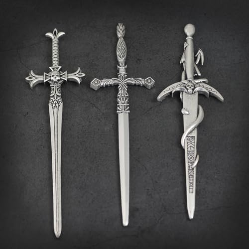 3Pcs Sword Hair Pins - Renaissance Medieval Gothic Hair Sticks for Women, Vintage Metal Hair Chopsticks for Bun Updo, Renaissance Accessories Medieval Accessories - color: design-2