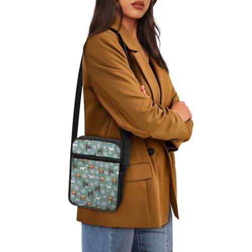 Womens Crossbody Bag Cell Phone Purse Wallet Small Shoulder Handbag for Workout Travel Gym - color: Boho Horse