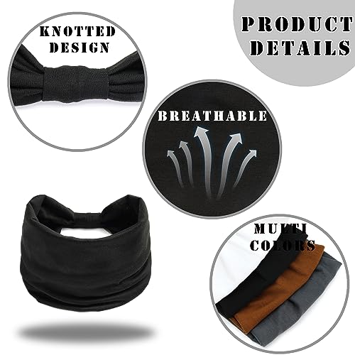 FULZTEY Wide Headbands for Women Neutral Head Band Extra Soft Hairbands Elastic Yoga Workout Hair Wraps White Turban Thick Knotted Bandanas Trendy Hair Accessories for Adult Teenager 4pcs - color: Style14