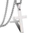 P. BLAKE Cross Necklace for Men Boys- Stainless Steel Cross Pendant with 16-24 Inches Chain Christian Religious Jewelry Gifts - size: 20 inches, style: Silver Pendant 1.2*0.7