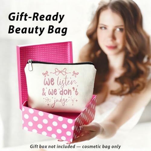 Coquette Pink Bow Makeup Bag, Preppy Aesthetic Cosmetic Bags for Women, Coquette Preppy Gifts for Women, Girly Stuff, Pink Girly Zipper Makeup Pouch - color: 01- pink(01)
