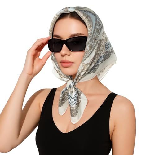 RIIQIICHY Women Head Hair Scarf Like Satin Silk Scarf Sleeping Hair Wrapping Night 27.5" - color: C002