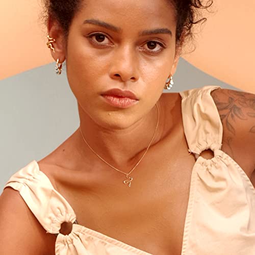 Fettero Animal Necklaces for Women 14K Gold Plated Charm Snake Necklace Elephant Bird Cat Butterfly Pendant Cute Dainty Necklace Jewelry - style: Snake-B