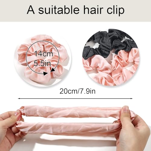 Hair Scrunchies for Women - Hair Ties No Damage Both for Thick Hair or Thin Hair Curl Hair No Crease Scrunchies Ponytail Holder No Hurt Your Hair - color: Black Brown Light pink Gray