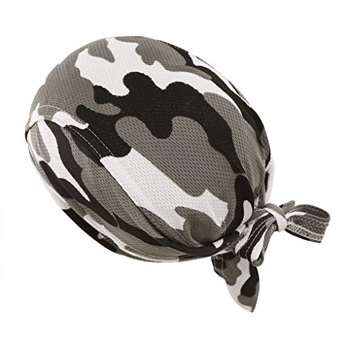 PURFUN Men Women Breathable Cycling Bandana Headscarf Adjustable Sweat Wicking Quick Dry Mesh Head Scarf Wrap Liner Skull Cap - color: Camou#2