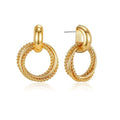 SEADAY 14K Gold Plated Hoop Stud Earrings for Women, Dainty Fashion Jewelry Accessories, Gifts for Women - color: Gold-Braided Hoop