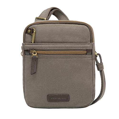 Travelon Anti-theft Courier Small N/S Slim - color: Stone Gray