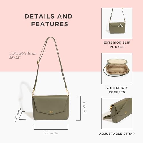 Freshly Picked Classic Crossbody Bag for Women - Stylish Handbag and Crossbody Purse Made with Premium Vegan Leather - color: Sage