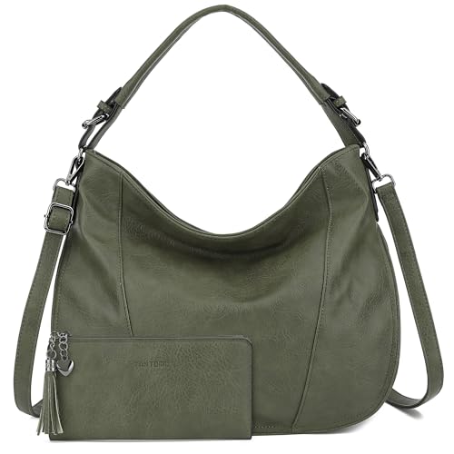 TANTOMI Hobo Bags Purses for Women, Women's Crossbody Handbags and Shoulder Bag, Multi-Pocket Large Hobo Purse - color: Green