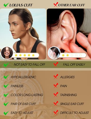 LOLIAS 4 Pairs Ear Cuffs Non Piercing - 14K Gold Plated Ear Cuff Earrings for Women Ear Cuff for Non Pierced Ears Clip on Cartilage Earring Adjustable Fake Earrings Set - style: Chunky-14K Gold Plated