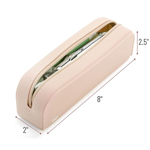 Mr. Pen- Silicone Pencil Case, Aesthetic Pencil Bag for Women, Makeup Pouch | Multifunctional Pouch for Stationery, Cosmetics and Electrical Goods Storage - color: Malibu Dune